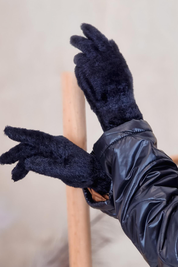 Rękawiczki Pięciopalczaste Lux Zamszowe Czarne 3